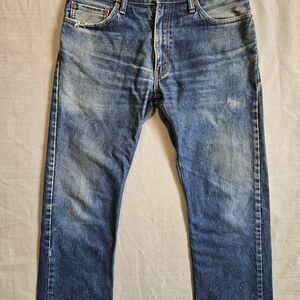 Levi's 505 Y2K Straight Jeans Distressed Medium Wash 5-Pocket 33x32